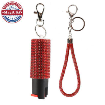 Red Bling-Bling Pepper Spray Keychain Set