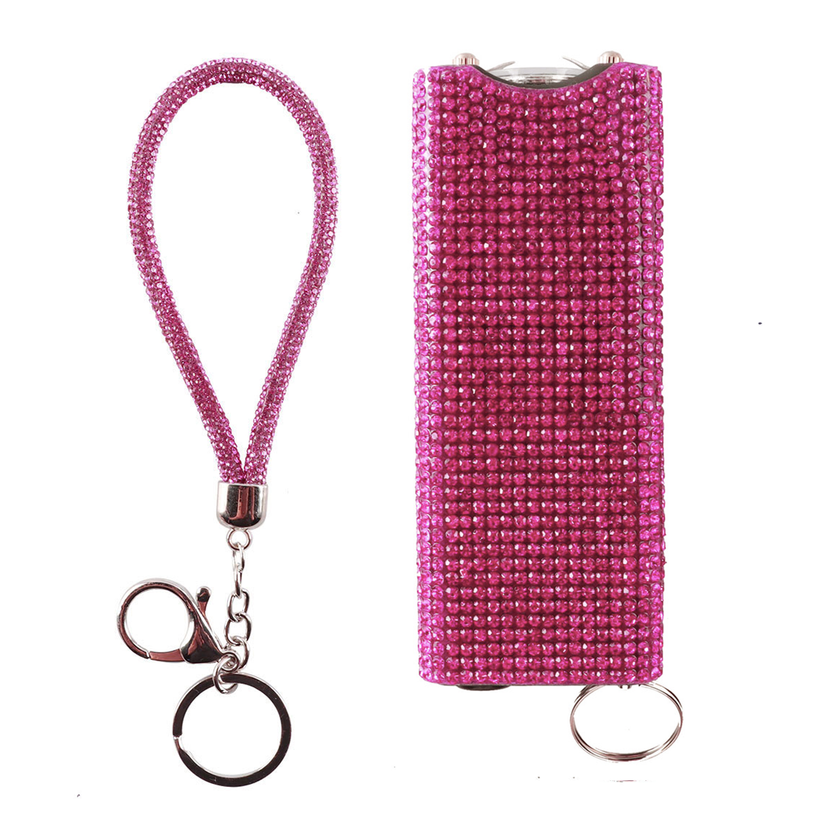 Pink Bling-Bling Stun Gun Keychain Set