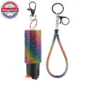 Pepper Spray Keychain Set Detail Photo Rainbow Bling-Bling Pepper Spray Keychain Set