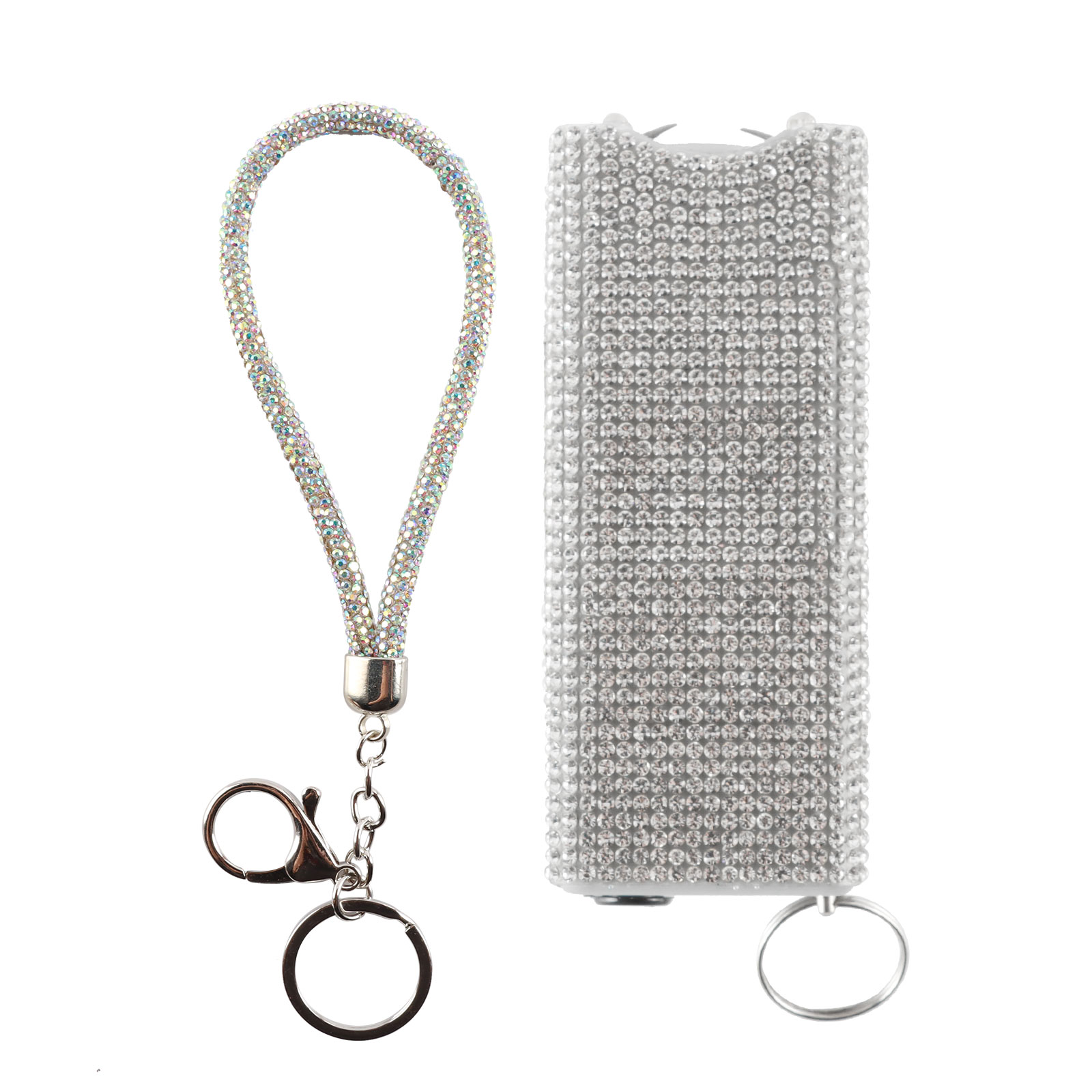 Silver Bling-Bling Stun Gun Keychain Set
