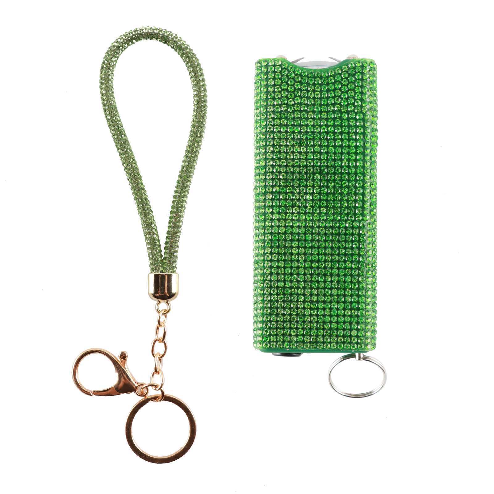 Green Bling-Bling Stun Gun Keychain Set