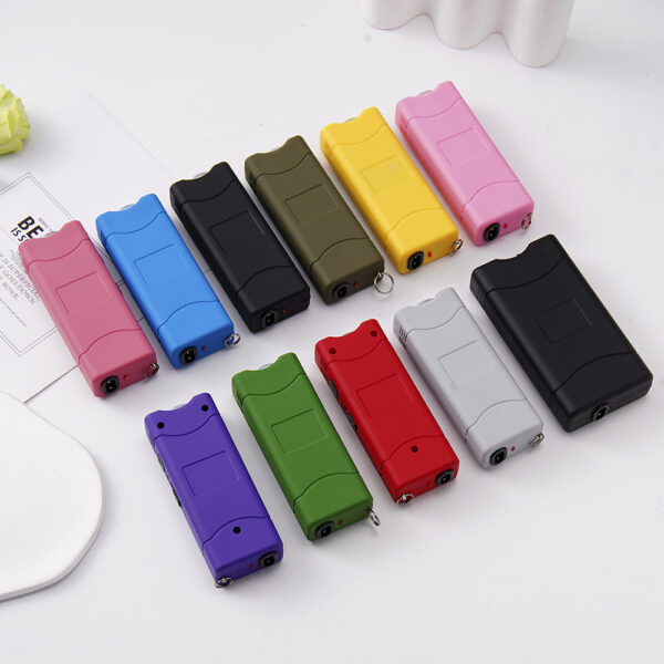 POLICE Stun Gun Self Defense Women’s Lighter Multifunctional Square Portable Flashlight Keychain