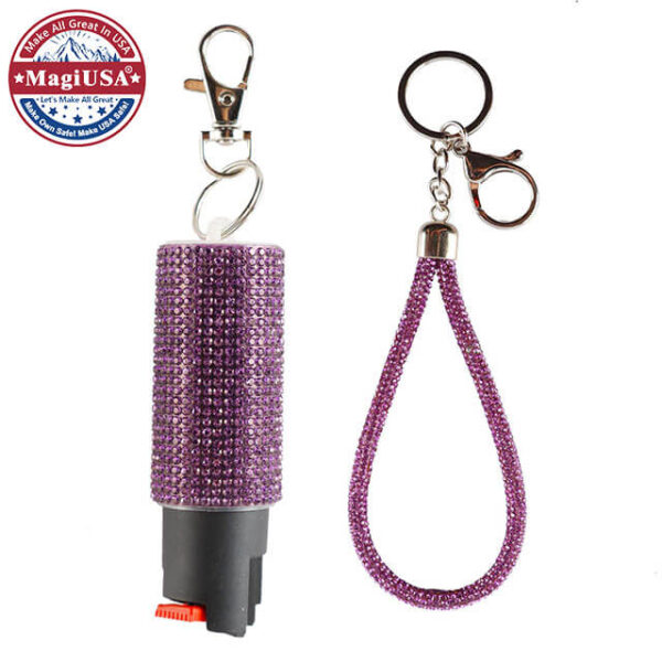 Purple Bling-Bling Pepper Spray | Self Defense Keychain Set