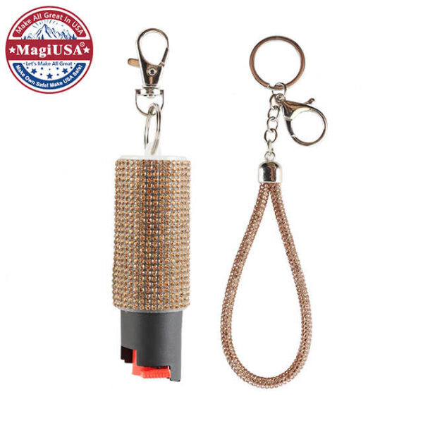 Gold Bling-Bling Pepper Spray | Self Defense Keychain Set