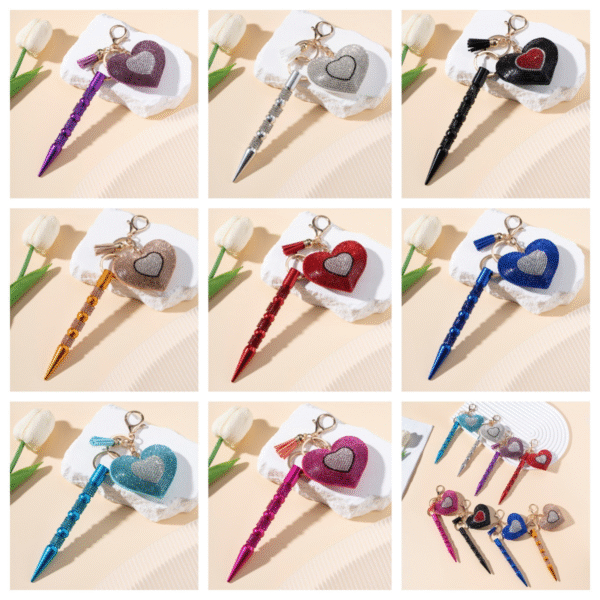 Promotion Manufacturer Custom 2D 3D Letter Cartoon Rotating Keyring Hard Enamel Heart Shape Metal Keychain