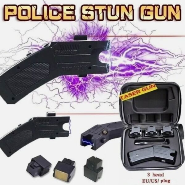 Rechargeable Stun Gun Self-Defense Tools LED Flashlight (Black)