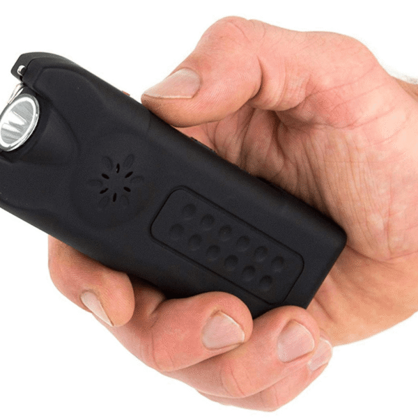 POLICE Stun Gun Flashlight With Siren Alarm - Rechargeable, 628 Black