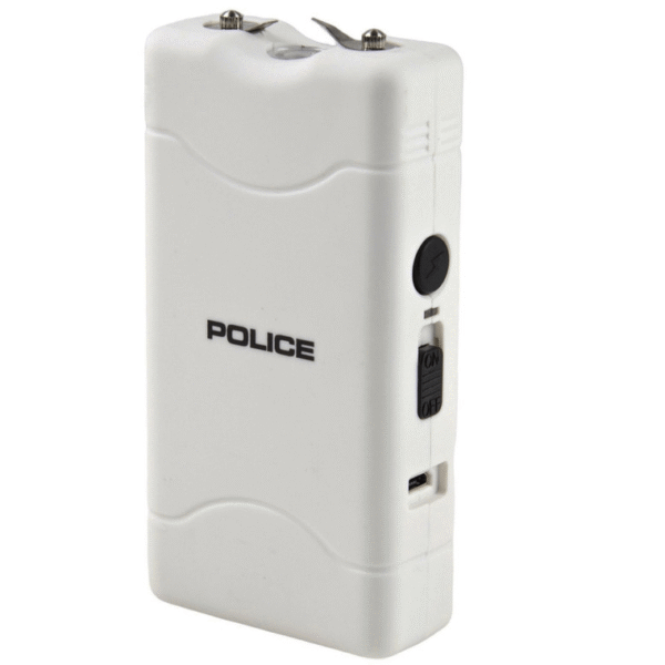 POLICE Stun Gun Mini 800 380 BV USB Rechargeable LED Flashlight White