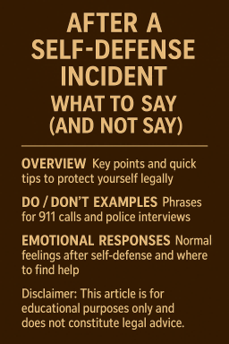 After a Self-Defense Incident: What to Say (and Not Say)
